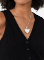 XL Voluptuous Heart Necklace Silver by Annika Inez at Couverture & The Garbstore 
Model 