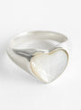 Small Pearl Heart Ring Silver by Annika Inez at Couverture & The Garbstore 
front 