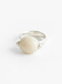 Stone Ellipse Ring Silver and White Feldspar by Annika Inez at Couverture & The Garbstore 
Front 