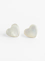 Voluptuous Heart Earrings Silver Mother of Pearl by Annika Inez at Couverture and The Garbstore
Front 