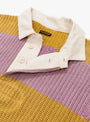 5G Cotton Knit Rugger Shirt Yellow and Pink by Kapital at Couverture & The Garbstore Collar