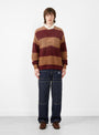5G Cotton Knit Rugger Shirt Brown and Red by Kapital at Couverture & The Garbstore Model Front
