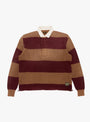5G Cotton Knit Rugger Shirt Brown and Red by Kapital at Couverture & The Garbstore Main