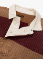 5G Cotton Knit Rugger Shirt Brown and Red by Kapital at Couverture & The Garbstore Collar