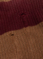 5G Cotton Knit Rugger Shirt Brown and Red by Kapital at Couverture & The Garbstore Detail