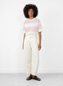 Peggy Trouser Off White by YMC at Couverture & The Garbstore 
Model Front 