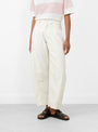 Peggy Trouser Off White by YMC at Couverture & The Garbstore 
Model Front View 