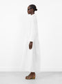 Romana Maxi Dress in cream from Apiece Apart at Couverture & The Garbstore model side 