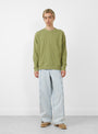 Fauss Sweatshirt Green by YMC at Couverture & The Garbstore Front Model