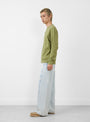 Fauss Sweatshirt Green by YMC at Couverture & The Garbstore Model side 