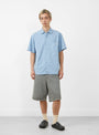 Mitch Shirt Dove Blue by Polar Skate Co. at Couverture & The Garbstore 
Model 