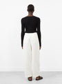 Bari Crop Trouser in Cream from Apiece Apart at Couverture & The Garbstore model back 