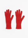 Ribbed Gloves Melograno Red from Baserange at Couverture & The Garbstore 