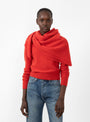 Whit Scarf Melograno Red from Baserange at Couverture & The Garbstore Model 
