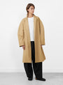 Balloon Trench Coat Camel from Cordera at Couverture & The Garbstore 
Model side 