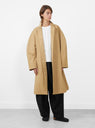 Balloon Trench Coat Camel from Cordera at Couverture & The Garbstore 
Model side 