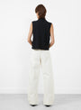 Merino Wool Waistcoat Black from Cordera at Couverture & The Garbstore 
Model back 