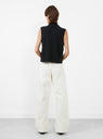 Merino Wool Waistcoat Black from Cordera at Couverture & The Garbstore 
Model back 