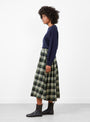 Woogie Skirt in Green Check from Bellerose at Couverture & The Garbstore 
Model side