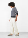Anglet Knit Jumper Black and White Stripe from Bellerose at Couverture & The Garbstore model side