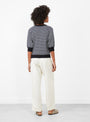 Anglet Knit Jumper Black and White Stripe from Bellerose at Couverture & The Garbstore model back