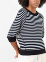 Anglet Knit Jumper Black and White Stripe from Bellerose at Couverture & The Garbstore model detail