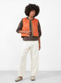 Jensa Gilet Khaki Orange from Bellerose at Couverture & The Garbstore model front 