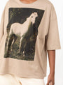 Horse T-Shirt Pink from Anntian at Couverture & The Garbstore 
Model, close
