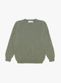 Seamless Lambswool Crew Moss from TDR at Couverture & The Garbstore front 