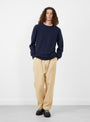 Seamless Lambswool Crew Navy from TDR at Couverture & The Garbstore front model