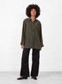 Francesca Shirt Dark Khaki from Soeur at Couverture & The Garbstore model front