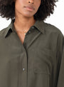 Francesca Shirt Dark Khaki from Soeur at Couverture & The Garbstore model detail 