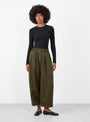 Vernon Trousers Khaki from Seour at Couverture & The Garbstore model front 