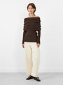 Kiru Knit Jumper from Christian Wijnants in Brown at Couverture & The Garbstore
Model front