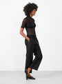 Stretch Lace Short Sleeve Top Black from TOGA PULLA from Couverture & The Garbstore 
Model side