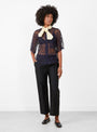 Lace Blouse in Navy from TOGA PULLA at Couverture & The Garbstore Model front 