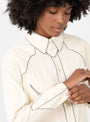 Viscose Twill Shirt Off White from TOGA PULLA at Couverture & The Garbstore model detail 