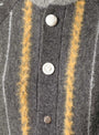 Stripe Knit Cardigan from TOGA PULLA arrives in Grey at Couverture & The Garbstore, Model detail 
