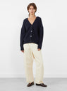 Kenata Knit Cardigan from Christian Wijnants in Dark Navy from Couverture & The Garbstore 
Model front 2 
