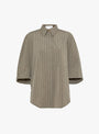 Tialle Cropped Shirt from Christian Wijnants in Olive Marine Stripe from Couverture & The Garbstore
Front
