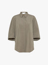 Tialle Cropped Shirt from Christian Wijnants in Olive Marine Stripe from Couverture & The Garbstore
Front