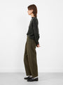 Signature Curve Legged Trouser Taupe Brown from 7115 Szeki at Couverture & The Garbstore Model Side
