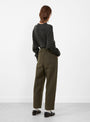 Signature Curve Legged Trouser Taupe Brown from 7115 Szeki at Couverture & The Garbstore Model Back