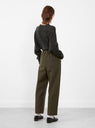 Signature Curve Legged Trouser Taupe Brown from 7115 Szeki at Couverture & The Garbstore Model Back