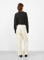 Curved Leg Work Trouser from 7115 by Szeki in Antique White at Couverture & The Garbstore Model Back
