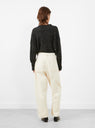 Curved Leg Work Trouser from 7115 by Szeki in Antique White at Couverture & The Garbstore Model Back