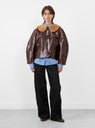 Ellie Leather Jacket Canada Brown from Cawley at Couverture & The Garbstore
model front
