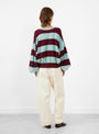 Attus Knit Jumper Burgundy Stripe from Bellerose at Couverture & The Garbstore
Model back