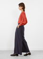 Anna Trousers Navy Stripe from Sideline at Couverture & The Garbstore
model side 