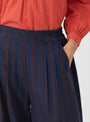 Anna Trousers Navy Stripe from Sideline at Couverture & The Garbstore
detail model